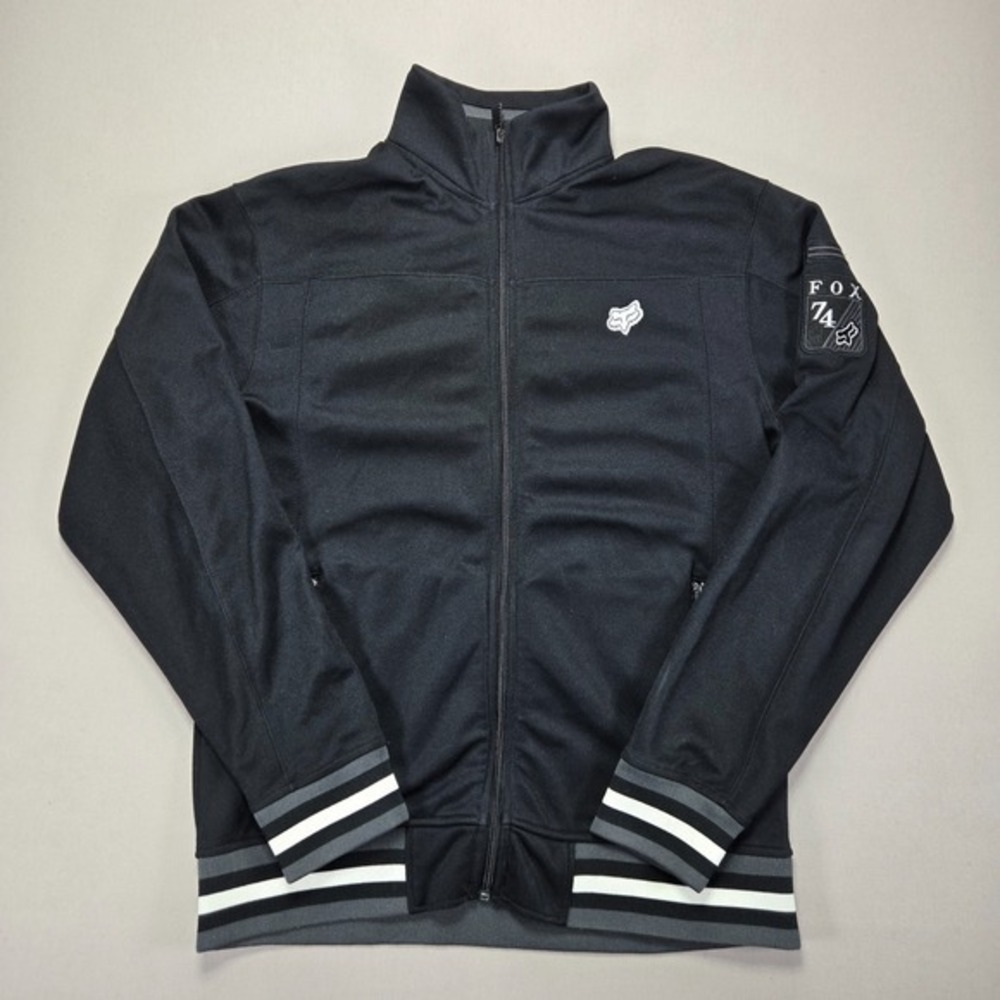 Fox Racing Track Jacket Full Zip‎ Athletic Moto Black Jacket Size L